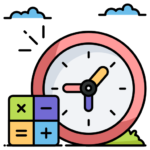 Time calculator tool calculating hours and minutes between times